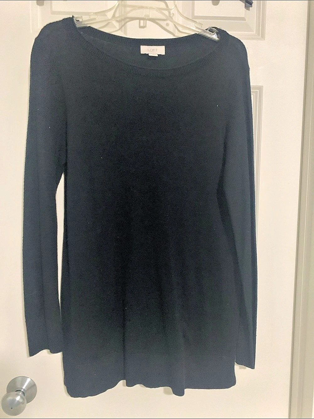 LOFT Outlet Black Crew Neck Sweater Size Medium